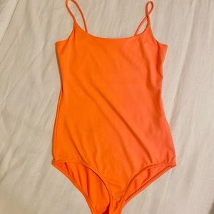 Zara neon orange bodysuit